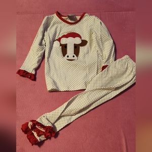 Toddler girl 2t christmas cow pajamas